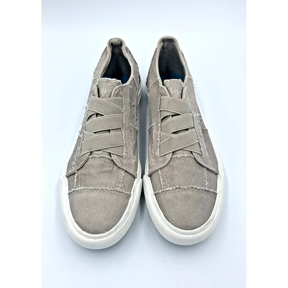 Blowfish Malibu Play Canvas Slip On‎ Sneakers Women 7.5 Taupe Distressed ZS0019